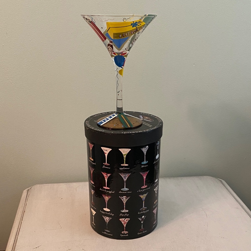Lolita Birthday Guy Colorful Martini Glass